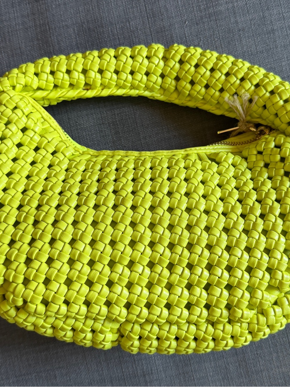 Lime Woven Statement Bag - Picture 2 of 9